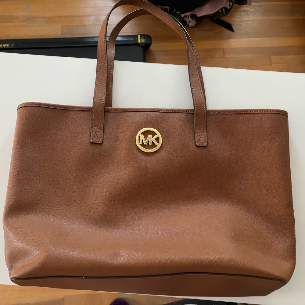 MICHAEL Michael Kors Leather Tote | 10.5 height x 18 length x 4.5 width |